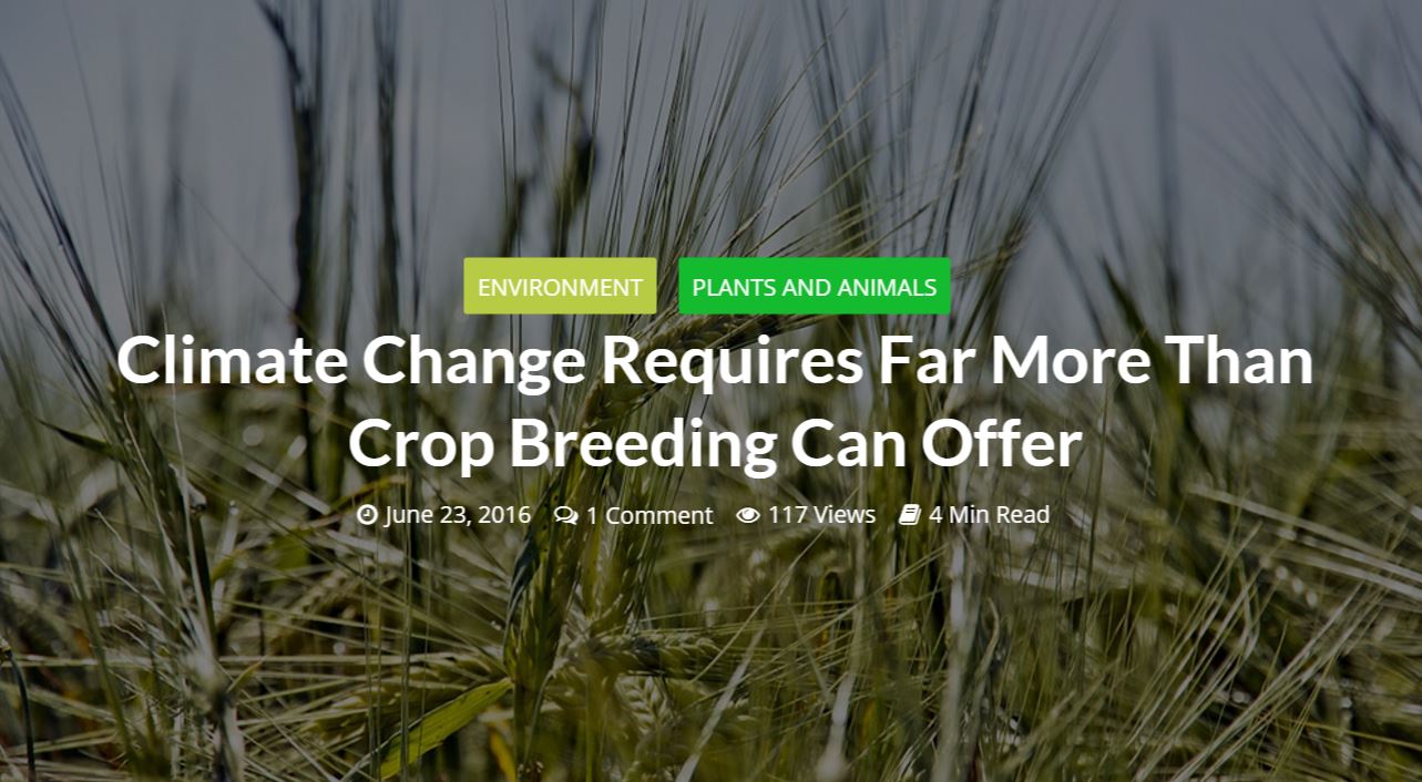 【國際】氣候大幅的變化，使作物育種超出原本適應的範圍-1