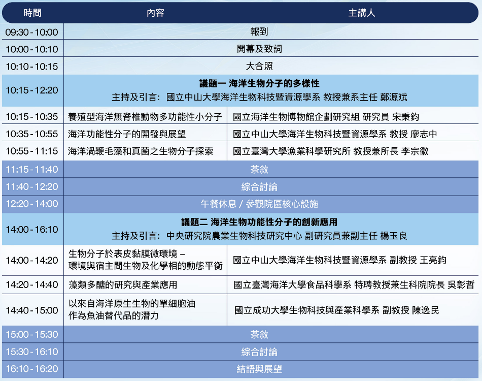 國內外海洋生物分子研究和應用現況座談會-1